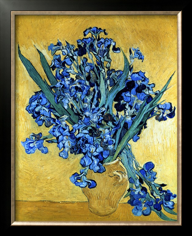 Vase Of Irises Against A Yellow Background, C.1890 By Vincent Van Gogh